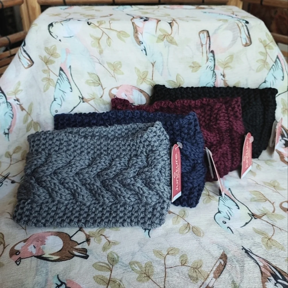 Headband Winter Ear Neck Warmer Cable Knit Crocheted Yarn Soft NWT PICK COLOR